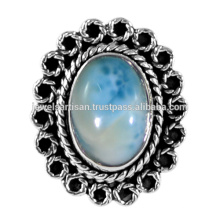 Larimar Gemstone 925 Sterling Silver Ring Jewelry